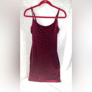 Going out dress , Wine red with silver sparkle